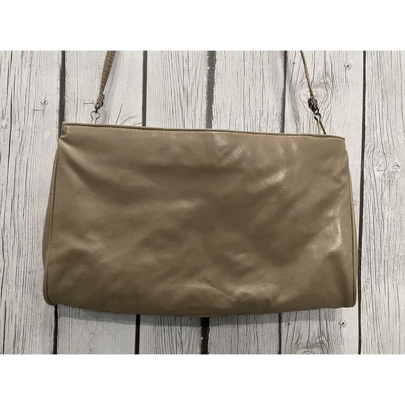 MCI World of Fine Handbags Beige‎ Faux Leather Clutch Shoulder Bag - Picture 10 of 13